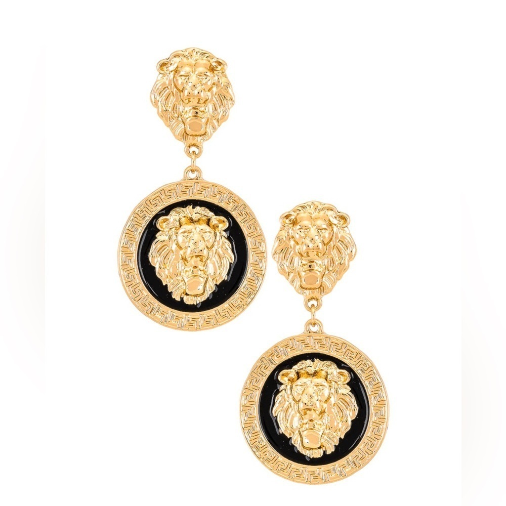 Sassy Studs Lion Drop Earrings - Picture 6 of 15